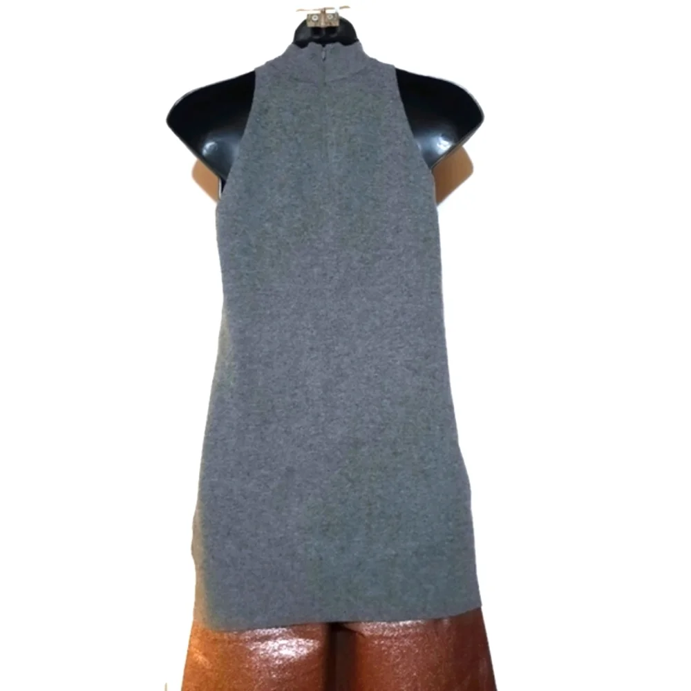 VINCE Cashmere Jewel Neck Tunic Sweater Sleeveless Grey Gray Soft Sz XS - Picture 6 of 12